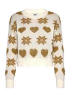Onlxmas Love Ls Loose O-Neck Knt Tops Knitwear Jumpers White ONLY
