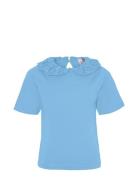 Vmpanna Glenn Ss Collar Top Jrs Girl Tops T-shirts Short-sleeved Blue ...