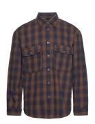 Slhloosemason-Flannel Overshirt Noos Tops Shirts Casual Brown Selected...