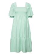 Cheri Solid Dress Polvipituinen Mekko Green A-View