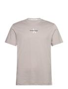 Monologo Regular Tee Tops T-shirts Short-sleeved Grey Calvin Klein Jea...