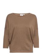 A2561, Milasz R-Neck Pullover Tops Knitwear Jumpers Brown Saint Tropez