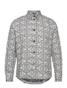 Akira Jacquard Overshirt Tops Overshirts Grey Les Deux