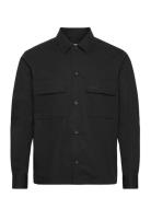 Poplin Stretch Indoor Overshirt Tops Overshirts Black Calvin Klein