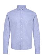 Jamie Cotton Linen Shirt Ls Tops Shirts Casual Blue Clean Cut Copenhag...