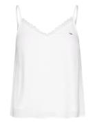 Tjw Essential Lace Strappy Top Tops T-shirts & Tops Sleeveless White T...