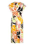 Rel Palm Print Ss Dress Polvipituinen Mekko Yellow GANT