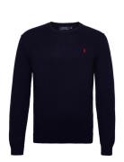 Cotton Crewneck Sweater Tops Knitwear Round Necks Navy Polo Ralph Laur...