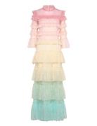 Carmine Long Sleeve Lace Maxi Dress Maksimekko Juhlamekko Pink Malina