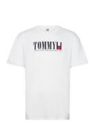 Tjm Reg Tommy Dna Flag Tee Ext Tops T-shirts Short-sleeved White Tommy...