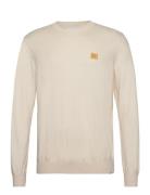 Etienne Patch Knit Tops Knitwear Round Necks Beige Les Deux