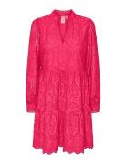 Yasholi Ls Dress S. Noos Lyhyt Mekko Pink YAS