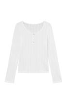 Sophie Button Sweater Tops T-shirts & Tops Long-sleeved White Once Unt...