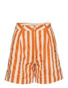 Nautical Stripe Pleated Short Bottoms Shorts Casual Shorts Orange Bobo...