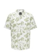 Onsdash Life Reg Visc Aop Ss Shirt Noos Tops Shirts Short-sleeved Gree...