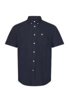 Short Sleeve Oxford Shirt Tops Shirts Short-sleeved Navy Lyle & Scott