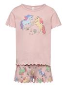 Pyjama Tee Shorts Set Unicorn Pyjamasetti Pyjama Pink Lindex