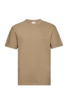 Textured Ss T-Shirt Tops T-shirts Short-sleeved Khaki Green GANT