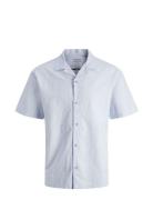 Jjesummer Resort Linen Shirt Ss Sn Tops Shirts Short-sleeved Blue Jack...