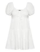 Puff Sleeve Mini Dress Lyhyt Mekko White Gina Tricot
