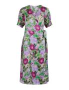 Vinaria S/S Wrap Midi Dress/Dc/Su Polvipituinen Mekko Green Vila