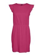 Vmemily Sl Gathering Dress Jrs Noos Lyhyt Mekko Pink Vero Moda