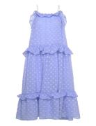 Maxi Strap Frill Dress Polvipituinen Mekko Blue Stella Nova
