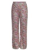 Yaskaia Sequin Hw Pants - Show Bottoms Trousers Wide Leg Pink YAS