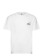 Tjm Reg Signature Tee Ext Tops T-shirts Short-sleeved White Tommy Jean...