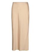 Viellette Hw Long Skirt - Noos Pitkä Hame Beige Vila