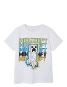 Nkmjin Minecraft Ss Top Box Noos Bfu Tops T-shirts Short-sleeved White...