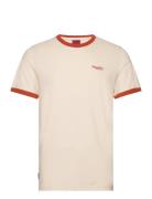 Essential Logo Ringer Tee Tops T-shirts Short-sleeved Beige Superdry