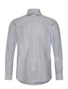 1927: Striped Shirt L/S Tops Shirts Business Blue Lindbergh Black
