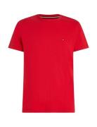 Stretch Slim Fit Tee Tops T-shirts Short-sleeved Red Tommy Hilfiger