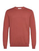 Slhberg Crew Neck Noos Tops Knitwear Round Necks Red Selected Homme