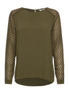 Objzoe L/S Top Tops T-shirts & Tops Long-sleeved Khaki Green Object