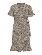 Onlolivia S/S Wrap Dress Wvn Noos Lyhyt Mekko Brown ONLY