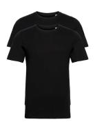 Jacbasic Crew Neck Tee Ss 2 Pack Noos Tops T-shirts Short-sleeved Blac...