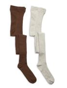 Stocking - Solid Rib 2-Pack Sukkahousut Multi/patterned Minymo