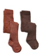 Stocking - Rib Sukkahousut Brown Minymo