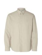 Slhregnew-Linen Shirt Ls Classic W Tops Shirts Casual Beige Selected H...