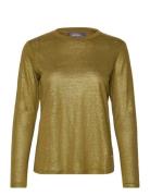 Mmcasa O-Ls Foil Tee Tops T-shirts & Tops Long-sleeved Gold MOS MOSH