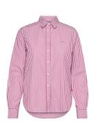 Reg Poplin Striped Shirt Tops Shirts Long-sleeved Red GANT