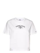Tjw Cls Lux Ath Ss Tops T-shirts & Tops Short-sleeved White Tommy Jean...