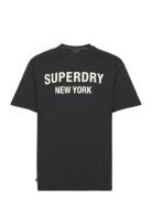 Luxury Sport Loose Tee Tops T-shirts Short-sleeved Black Superdry