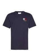 Felipe T-Shirt Tops T-shirts Short-sleeved Navy Les Deux