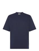 Mid Sleeve T-Shirt Gots. Tops T-shirts Short-sleeved Navy Resteröds