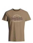 Jprblulouie Ss Tee Crew Neck Fst Ln Tops T-shirts Short-sleeved Brown ...