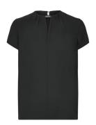 Metal Bar Short Sleeve Blouse Tops Blouses Short-sleeved Black Calvin ...