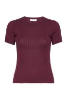 Knit T-Shirt Tops T-shirts & Tops Short-sleeved Red Rosemunde
